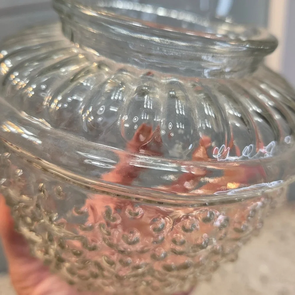 Vintage Clear Hobnail Bubble Glass Acorn Light Shade Replacement Globe 3.25 In